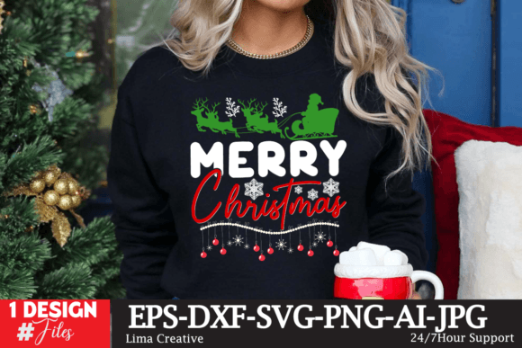 Merry Christmas SVG Cute File: Graphics for T-Shirt Designs