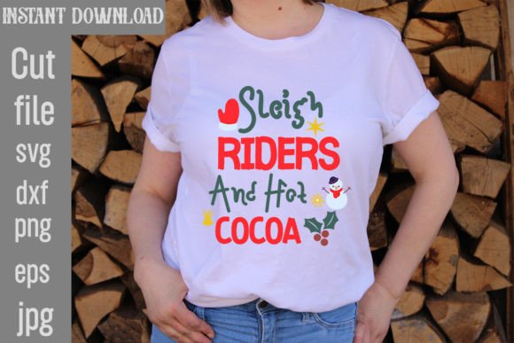 Sleigh Riders and Hot Cocoa SVG Cut File: Graphics for T-Shirt Designs
